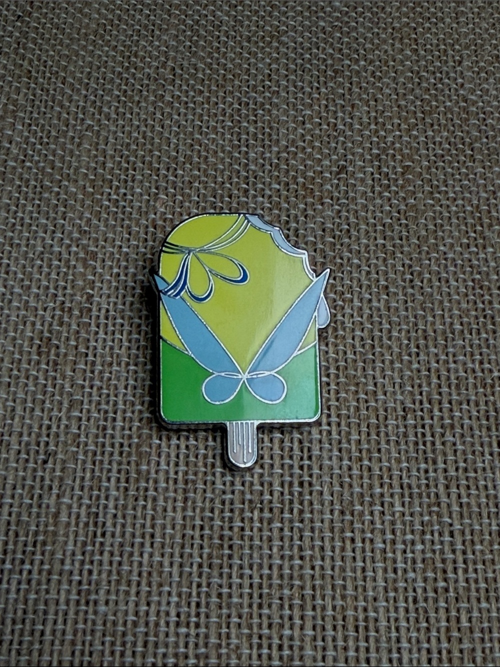 Disney Green & Yellow Popsicle Enamel Brooch with Light Blue Bow